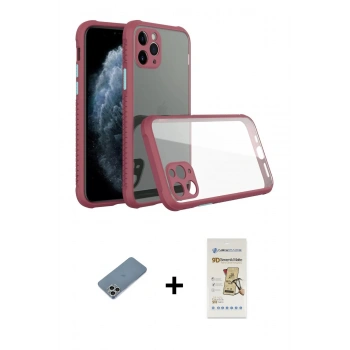 MARSİLYAN™- iPhone 11 Pro Max Kılıf Nova Asil Özel Seri - Siyah Mat Seramik Nano Ekran Koruyucu + Shine Kamera Lens Koruma Cam - GS