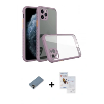 MARSİLYAN™- iPhone 11 Pro Max Kılıf Nova Asil Özel Seri - Siyah Seramik Nano Ekran Koruyucu + Metal Kamera Lens Koruma Cam - GD