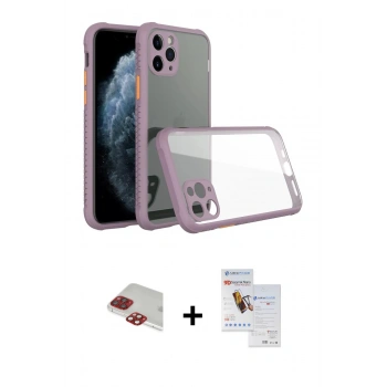 MARSİLYAN™- iPhone 11 Pro Max Kılıf Nova Asil Özel Seri - Siyah Seramik Nano Ekran Koruyucu + Pers Alüminyum Kamera Lens - KI