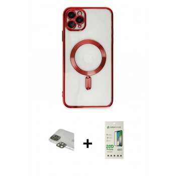 MARSİLYAN™- iPhone 11 Pro Max Kılıf Nova Işık Özel Seri - Siyah 20D Premium Cam Ekran Koruyucu + Pers Alüminyum Kamera Lens - YL