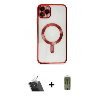 MARSİLYAN™- iPhone 11 Pro Max Kılıf Nova Işık Özel Seri - Siyah Joko Magic 5D Hayalet Cam + Kamera Lens Koruma Cam - SF