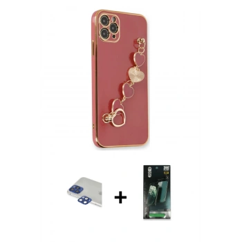 MARSİLYAN™- iPhone 11 Pro Max Kılıf Nova Işık Prime - Şeffaf 360 Full Body Arka Koruyucu + Pers Alüminyum Kamera Lens - LT