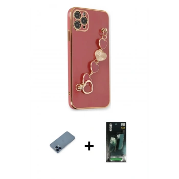 MARSİLYAN™- iPhone 11 Pro Max Kılıf Nova Işık Prime - Şeffaf 360 Full Body Arka Koruyucu + Metal Kamera Lens Koruma Cam - MI