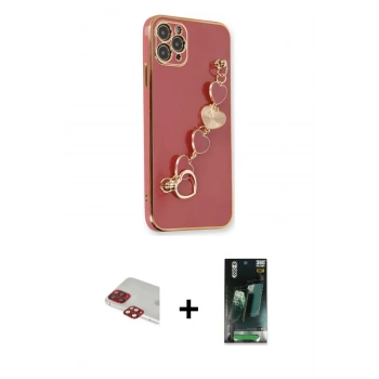 MARSİLYAN™- iPhone 11 Pro Max Kılıf Nova Işık Prime - Şeffaf 360 Full Body Arka Koruyucu + Pers Alüminyum Kamera Lens - KI