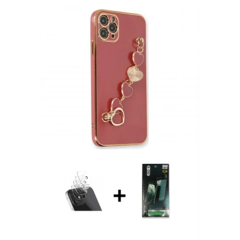 MARSİLYAN™- iPhone 11 Pro Max Kılıf Nova Işık Prime - Şeffaf 360 Full Body Arka Koruyucu + Kamera Lens Koruma Cam - SF