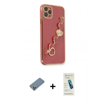 MARSİLYAN™- iPhone 11 Pro Max Kılıf Nova Işık Prime - Şeffaf Pasifik Cam Ekran Koruyucu + Metal Kamera Lens Koruma Cam - GD
