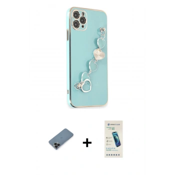 MARSİLYAN™- iPhone 11 Pro Max Kılıf Nova Işık Prime - Şeffaf Pasifik Cam Ekran Koruyucu + Metal Kamera Lens Koruma Cam - SH