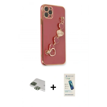 MARSİLYAN™- iPhone 11 Pro Max Kılıf Nova Işık Prime - Şeffaf Pasifik Cam Ekran Koruyucu + Pers Alüminyum Kamera Lens - YL
