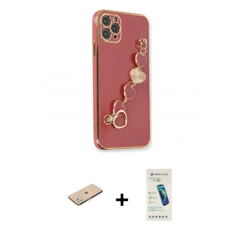 MARSİLYAN™- iPhone 11 Pro Max Kılıf Nova Işık Prime - Şeffaf Pasifik Cam Ekran Koruyucu + Renkli Kamera Lens Koruma Cam - YL