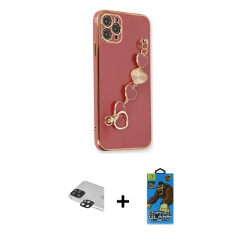 MARSİLYAN™- iPhone 11 Pro Max Kılıf Nova Işık Prime - Siyah 18D Cam Ekran Koruyucu + Pers Alüminyum Kamera Lens - SH