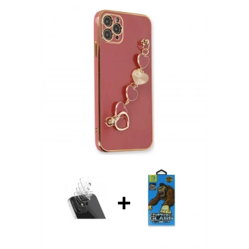 MARSİLYAN™- iPhone 11 Pro Max Kılıf Nova Işık Prime - Siyah 18D Cam Ekran Koruyucu + Kamera Lens Koruma Cam - SF