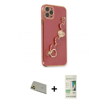 MARSİLYAN™- iPhone 11 Pro Max Kılıf Nova Işık Prime - Siyah 20D Premium Cam Ekran Koruyucu + Rainbow Kamera Lens Koruma Cam - GD