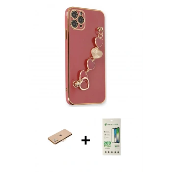 MARSİLYAN™- iPhone 11 Pro Max Kılıf Nova Işık Prime - Siyah 20D Premium Cam Ekran Koruyucu + Renkli Kamera Lens Koruma Cam - TU