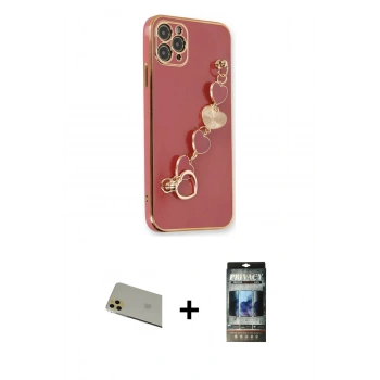 MARSİLYAN™- iPhone 11 Pro Max Kılıf Nova Işık Prime - Siyah 34D Hayalet Izgaralı Cam + Rainbow Kamera Lens Koruma Cam - GD