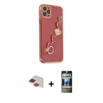 MARSİLYAN™- iPhone 11 Pro Max Kılıf Nova Işık Prime - Siyah 34D Hayalet Izgaralı Cam + Pers Alüminyum Kamera Lens - KI