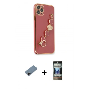 MARSİLYAN™- iPhone 11 Pro Max Kılıf Nova Işık Prime - Siyah 34D Hayalet Izgaralı Cam + Shine Kamera Lens Koruma Cam - SH