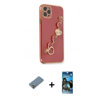 MARSİLYAN™- iPhone 11 Pro Max Kılıf Nova Işık Prime - Siyah 34D Izgaralı Cam + Metal Kamera Lens Koruma Cam - GD