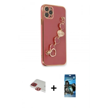 MARSİLYAN™- iPhone 11 Pro Max Kılıf Nova Işık Prime - Siyah 34D Izgaralı Cam + Pers Alüminyum Kamera Lens - KI