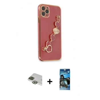 MARSİLYAN™- iPhone 11 Pro Max Kılıf Nova Işık Prime - Siyah 34D Izgaralı Cam + Pers Alüminyum Kamera Lens - YL