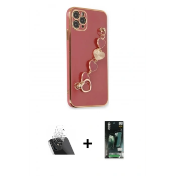 MARSİLYAN™- iPhone 11 Pro Max Kılıf Nova Işık Prime - Siyah 360 Mat Full Body Arka Koruyucu + Kamera Lens Koruma Cam - SF