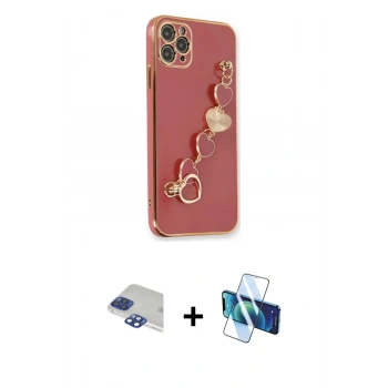 MARSİLYAN™- iPhone 11 Pro Max Kılıf Nova Işık Prime - Siyah 3D Antistatik Cam Ekran Koruyucu + Pers Alüminyum Kamera Lens - LT