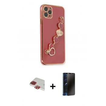 MARSİLYAN™- iPhone 11 Pro Max Kılıf Nova Işık Prime - Siyah 3D Antistatik Hayalet Cam Ekran Koruyucu + Pers Alüminyum Kamera Lens - KI