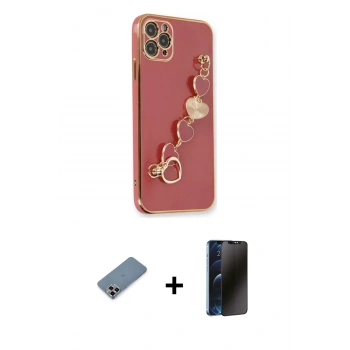MARSİLYAN™- iPhone 11 Pro Max Kılıf Nova Işık Prime - Siyah 3D Antistatik Hayalet Cam Ekran Koruyucu + Metal Kamera Lens Koruma Cam - MR