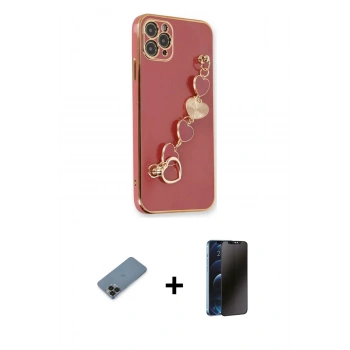 MARSİLYAN™- iPhone 11 Pro Max Kılıf Nova Işık Prime - Siyah 3D Antistatik Hayalet Cam Ekran Koruyucu + Metal Kamera Lens Koruma Cam - SH