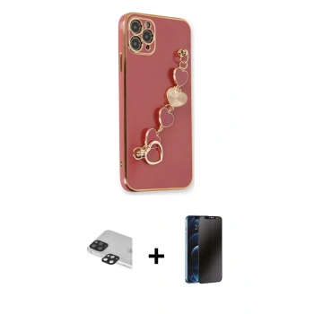 MARSİLYAN™- iPhone 11 Pro Max Kılıf Nova Işık Prime - Siyah 3D Antistatik Hayalet Cam Ekran Koruyucu + Pers Alüminyum Kamera Lens - SH