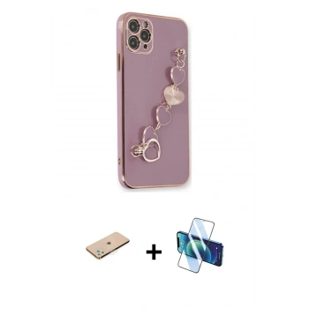 MARSİLYAN™- iPhone 11 Pro Max Kılıf Nova Işık Prime - Siyah 3D Antistatik Seramik Nano Ekran Koruyucu + Renkli Kamera Lens Koruma Cam - YL