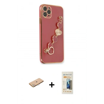 MARSİLYAN™- iPhone 11 Pro Max Kılıf Nova Işık Prime - Siyah 6D Mat Seramik Hayalet Nano Ekran Koruyucu + Renkli Kamera Lens Koruma Cam - PE