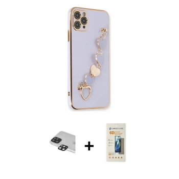 MARSİLYAN™- iPhone 11 Pro Max Kılıf Nova Işık Prime - Siyah 6D Mat Seramik Hayalet Nano Ekran Koruyucu + Pers Alüminyum Kamera Lens - SH
