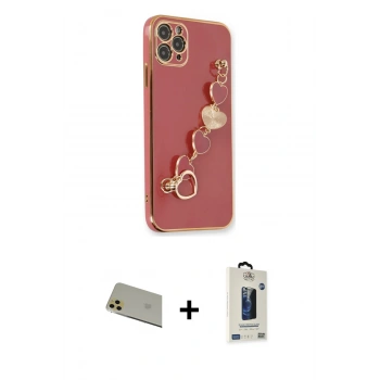 MARSİLYAN™- iPhone 11 Pro Max Kılıf Nova Işık Prime - Siyah Bilvis Hayalet Cam Ekran Koruyucu + Rainbow Kamera Lens Koruma Cam - GD