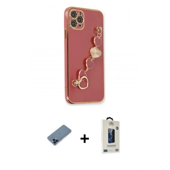 MARSİLYAN™- iPhone 11 Pro Max Kılıf Nova Işık Prime - Siyah Bilvis Hayalet Cam Ekran Koruyucu + Metal Kamera Lens Koruma Cam - MI