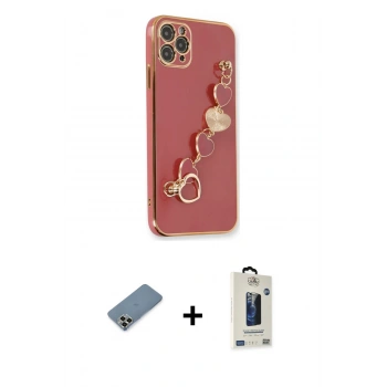 MARSİLYAN™- iPhone 11 Pro Max Kılıf Nova Işık Prime - Siyah Bilvis Hayalet Cam Ekran Koruyucu + Metal Kamera Lens Koruma Cam - GD