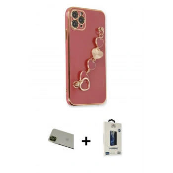 MARSİLYAN™- iPhone 11 Pro Max Kılıf Nova Işık Prime - Siyah Bilvis Hayalet Cam Ekran Koruyucu + Rainbow Kamera Lens Koruma Cam - YL