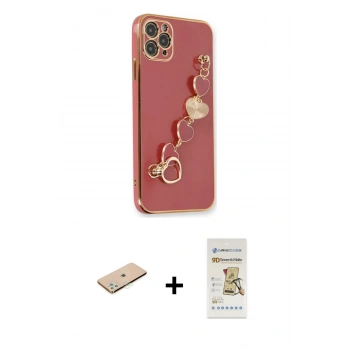 MARSİLYAN™- iPhone 11 Pro Max Kılıf Nova Işık Prime - Siyah Mat Seramik Nano Ekran Koruyucu + Renkli Kamera Lens Koruma Cam - YL