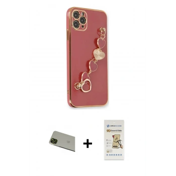 MARSİLYAN™- iPhone 11 Pro Max Kılıf Nova Işık Prime - Siyah Mat Seramik Nano Ekran Koruyucu + Rainbow Kamera Lens Koruma Cam - YL