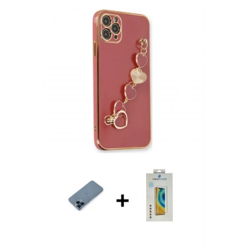 MARSİLYAN™- iPhone 11 Pro Max Kılıf Nova Işık Prime - Siyah Polymer Nano Ekran Koruyucu + Metal Kamera Lens Koruma Cam - MI