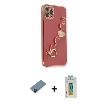 MARSİLYAN™- iPhone 11 Pro Max Kılıf Nova Işık Prime - Siyah Polymer Nano Ekran Koruyucu + Metal Kamera Lens Koruma Cam - SH