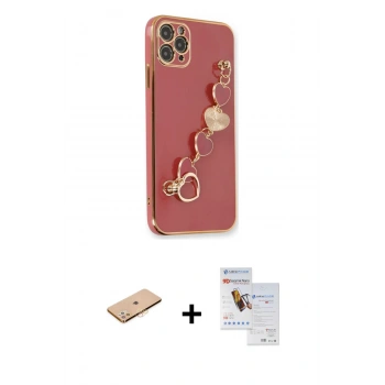MARSİLYAN™- iPhone 11 Pro Max Kılıf Nova Işık Prime - Siyah Seramik Nano Ekran Koruyucu + Renkli Kamera Lens Koruma Cam - TU