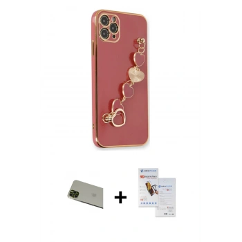 MARSİLYAN™- iPhone 11 Pro Max Kılıf Nova Işık Prime - Siyah Seramik Nano Ekran Koruyucu + Rainbow Kamera Lens Koruma Cam - YL