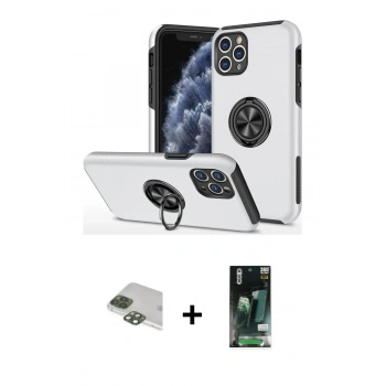 MARSİLYAN™- iPhone 11 Pro Max Kılıf Odak Form Prime - Siyah 360 Mat Full Body Arka Koruyucu + Pers Alüminyum Kamera Lens - YL