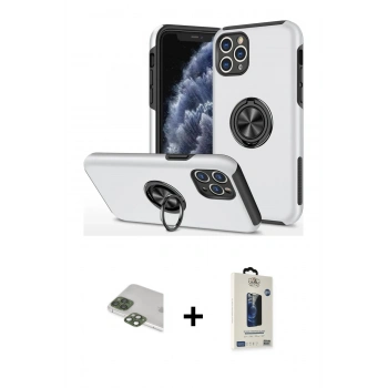 MARSİLYAN™- iPhone 11 Pro Max Kılıf Odak Form Prime - Siyah Bilvis Hayalet Cam Ekran Koruyucu + Pers Alüminyum Kamera Lens - YL