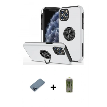 MARSİLYAN™- iPhone 11 Pro Max Kılıf Odak Form Prime - Siyah Joko Magic 5D Hayalet Cam + Metal Kamera Lens Koruma Cam - MI