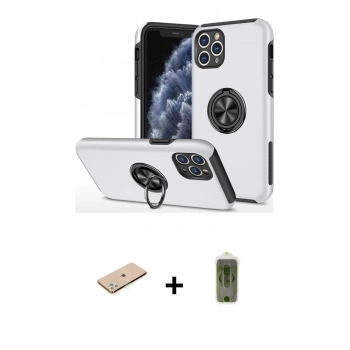 MARSİLYAN™- iPhone 11 Pro Max Kılıf Odak Form Prime - Siyah Joko Magic 5D Hayalet Cam + Renkli Kamera Lens Koruma Cam - YL
