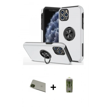 MARSİLYAN™- iPhone 11 Pro Max Kılıf Odak Form Prime - Siyah Joko Magic 5D Hayalet Cam + Rainbow Kamera Lens Koruma Cam - YL