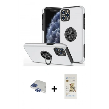 MARSİLYAN™- iPhone 11 Pro Max Kılıf Odak Form Prime - Siyah Mat Seramik Nano Ekran Koruyucu + Pers Alüminyum Kamera Lens - LT