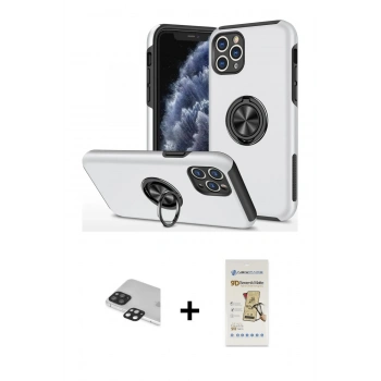 MARSİLYAN™- iPhone 11 Pro Max Kılıf Odak Form Prime - Siyah Mat Seramik Nano Ekran Koruyucu + Pers Alüminyum Kamera Lens - SH