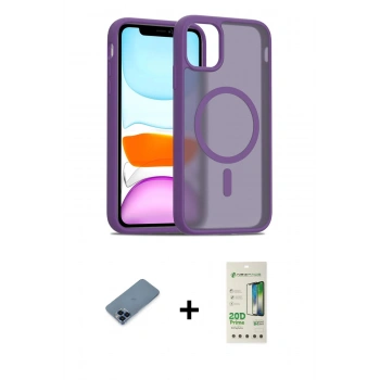 MARSİLYAN™- iPhone 11 Pro Max Kılıf Siluet Minimal Prime - Siyah 20D Premium Cam Ekran Koruyucu + Metal Kamera Lens Koruma Cam - MI